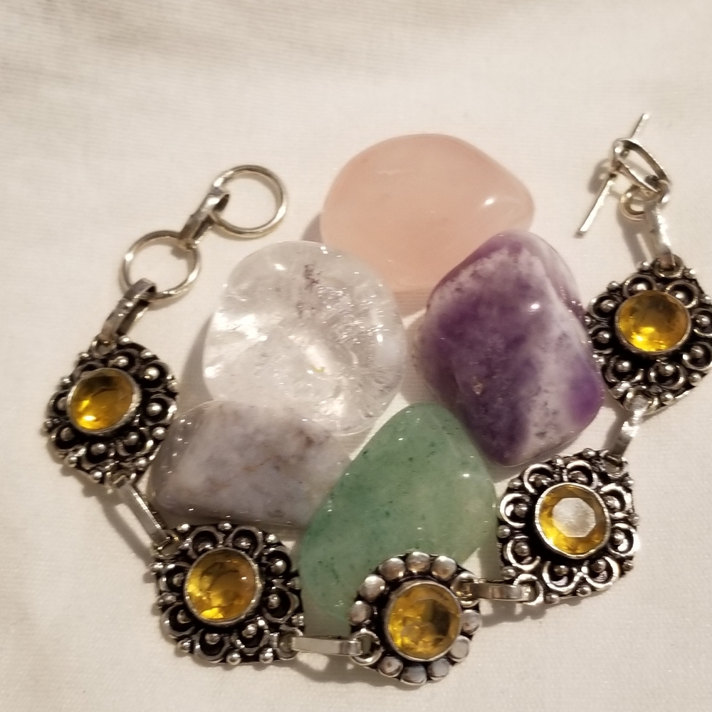 *Vintage Citrine Silver Bracelet